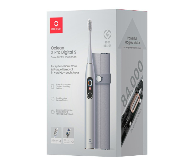 Oclean X Pro Digital srebrny + Etui + 2 dodatkowe końcówki - 1113380 - zdjęcie 3